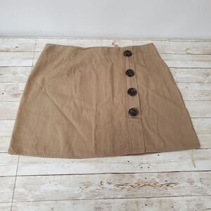 Sadie & Love Mini‎ Skirt Women's Size Medium Juniors Brown Denim w/ Big Buttons